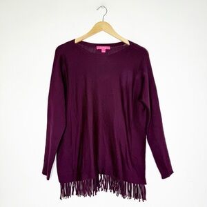 Lilly Pulitzer Glenda Sweater in Purple Fringe Size Small